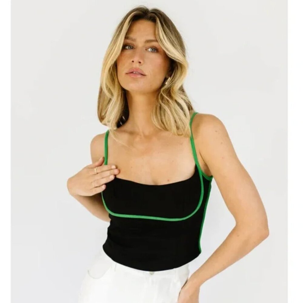 Green and black isalis night out tank NWT